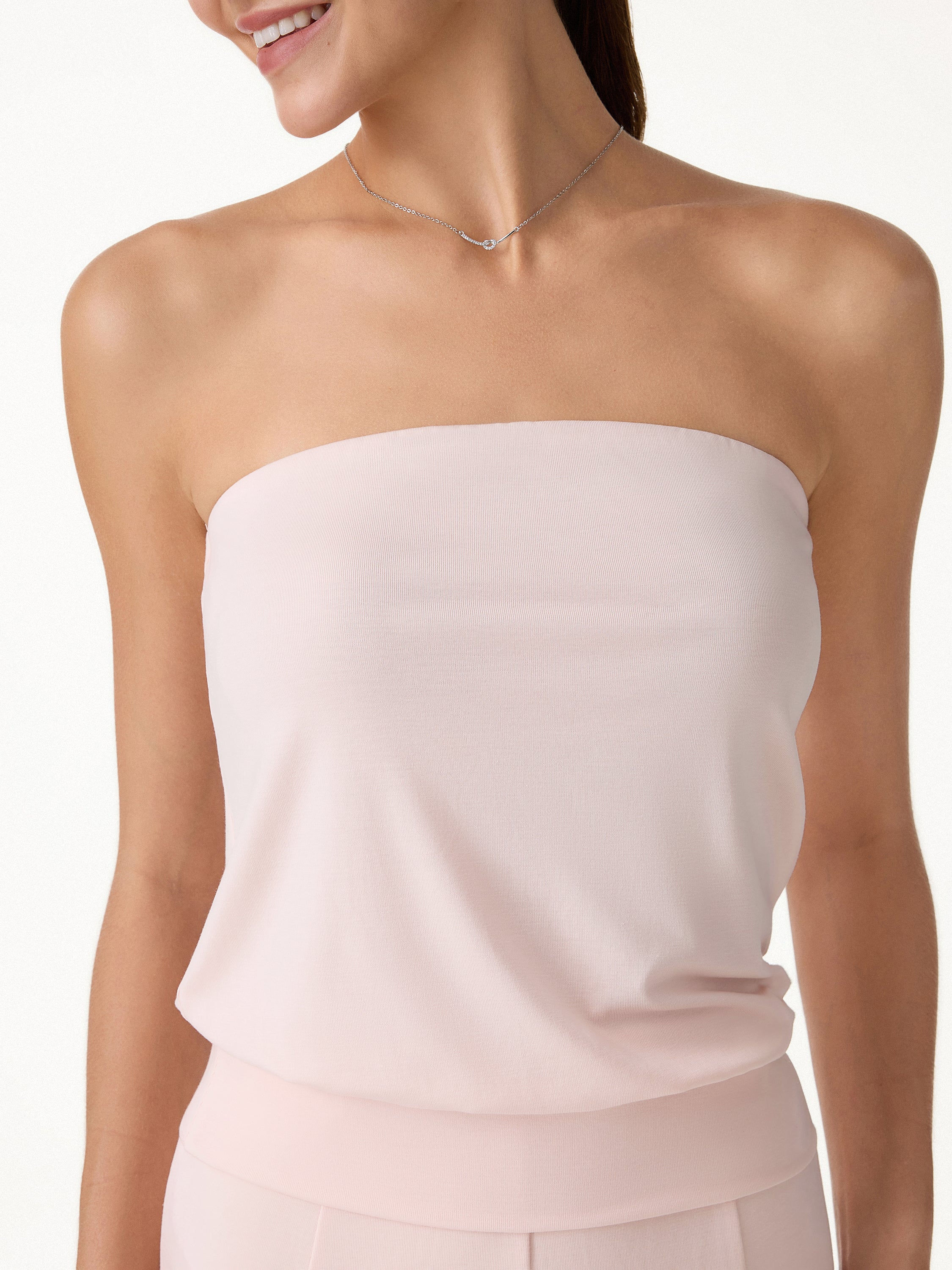 2Pcs Set Banded Hem Bra Top & Knee-Length Skirt - Image 6