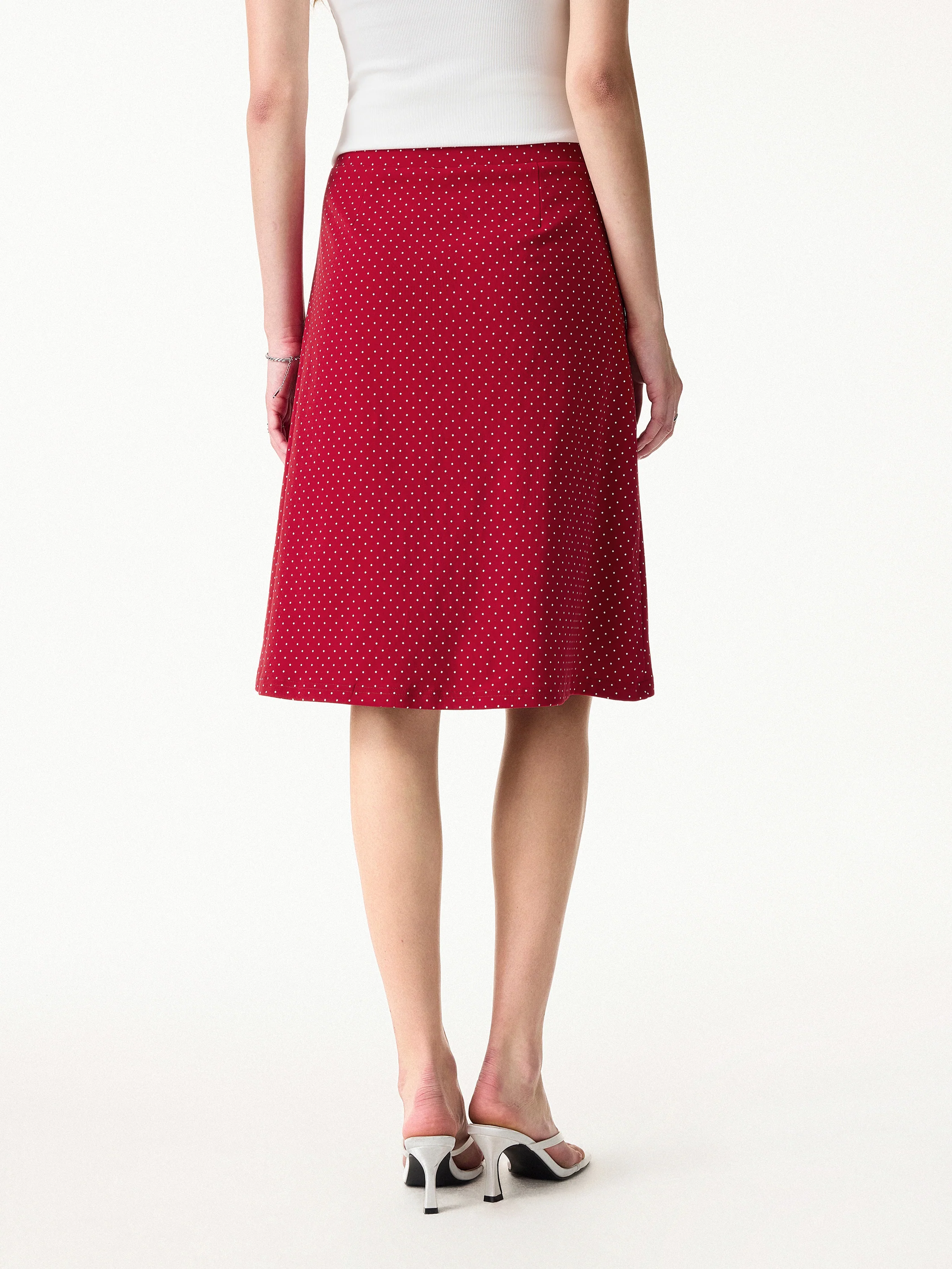 2Pcs Set Boatneck Flutter Sleeves Polka Dot Top & A-Line Flare Skirt Limited Edition - Image 5