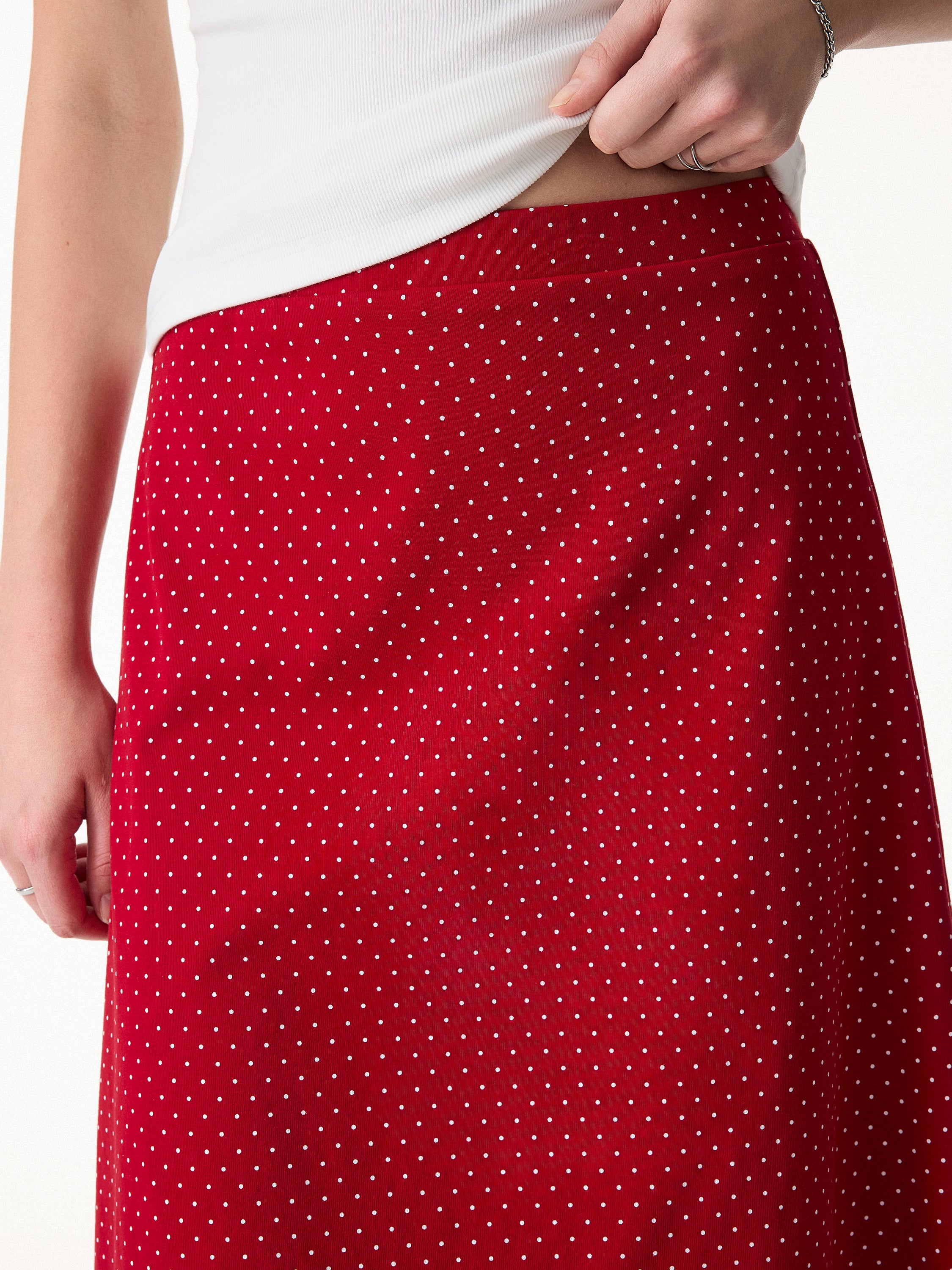 2Pcs Set Boatneck Flutter Sleeves Polka Dot Top & A-Line Flare Skirt Limited Edition - Image 6