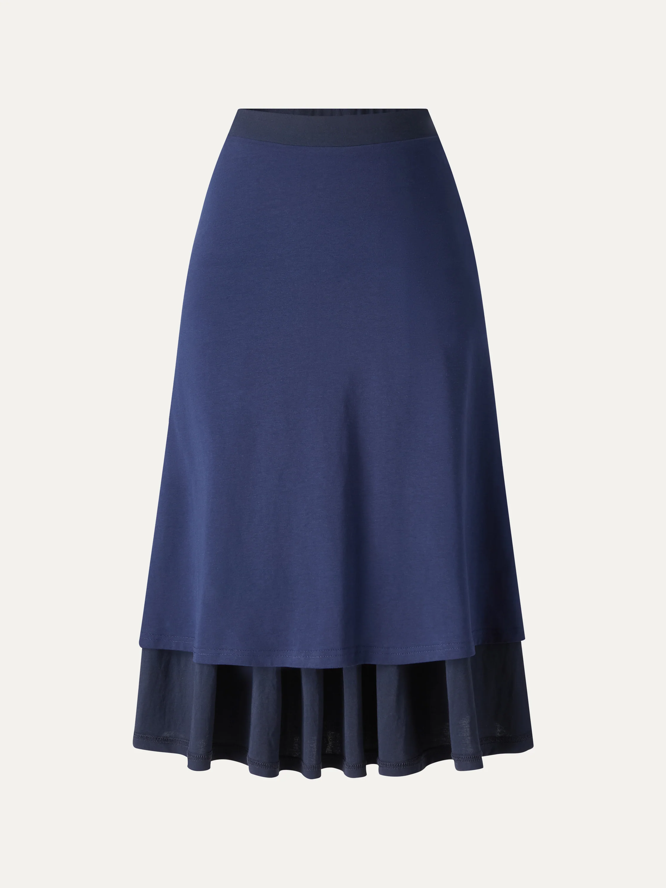 Cotton-Linen Gathered Midi Skirt with Pockets - Image 6