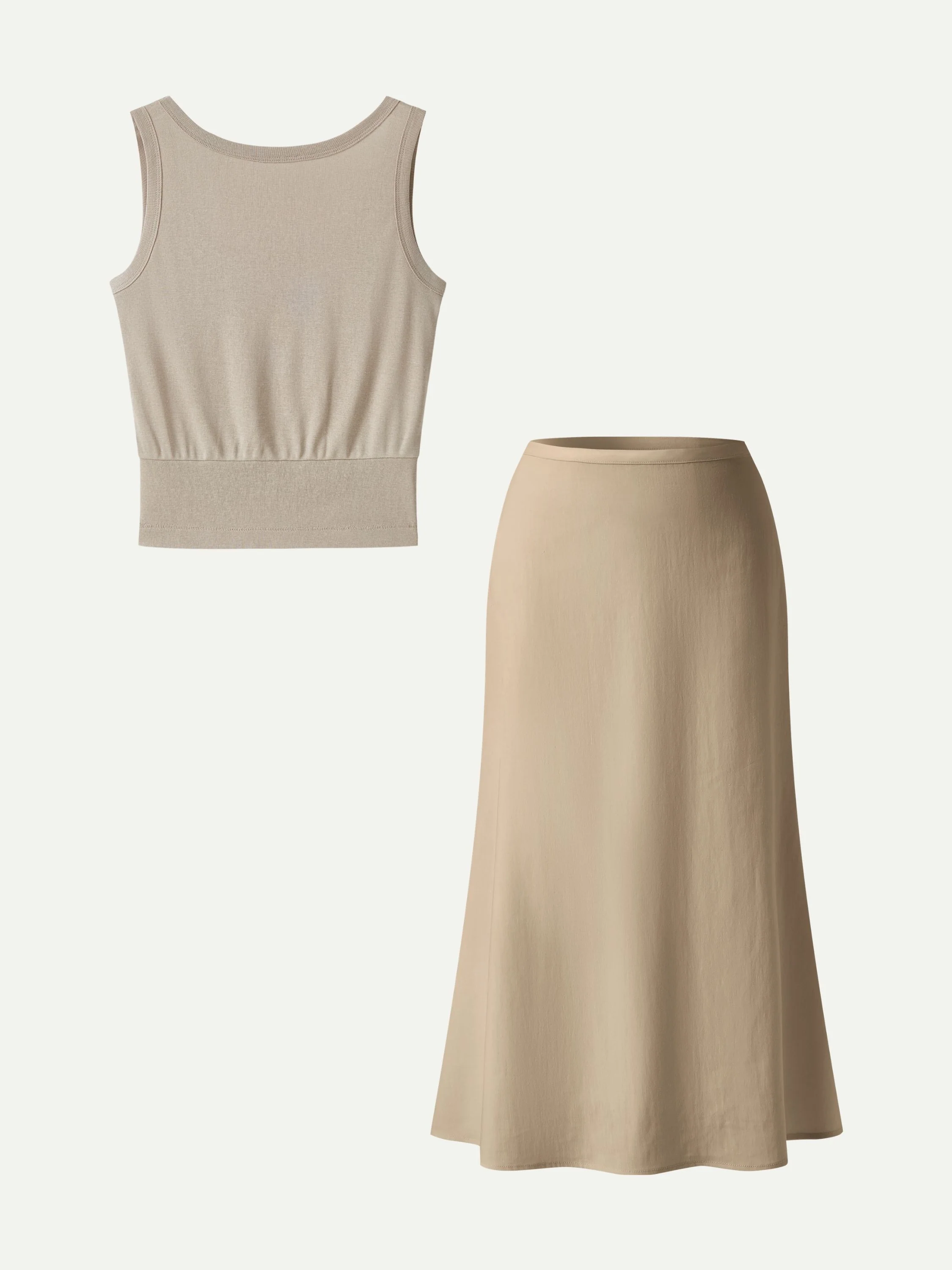 2Pcs Set Reversible Boatneck Top & Maxi Flared Pull-On Skirt - Image 11