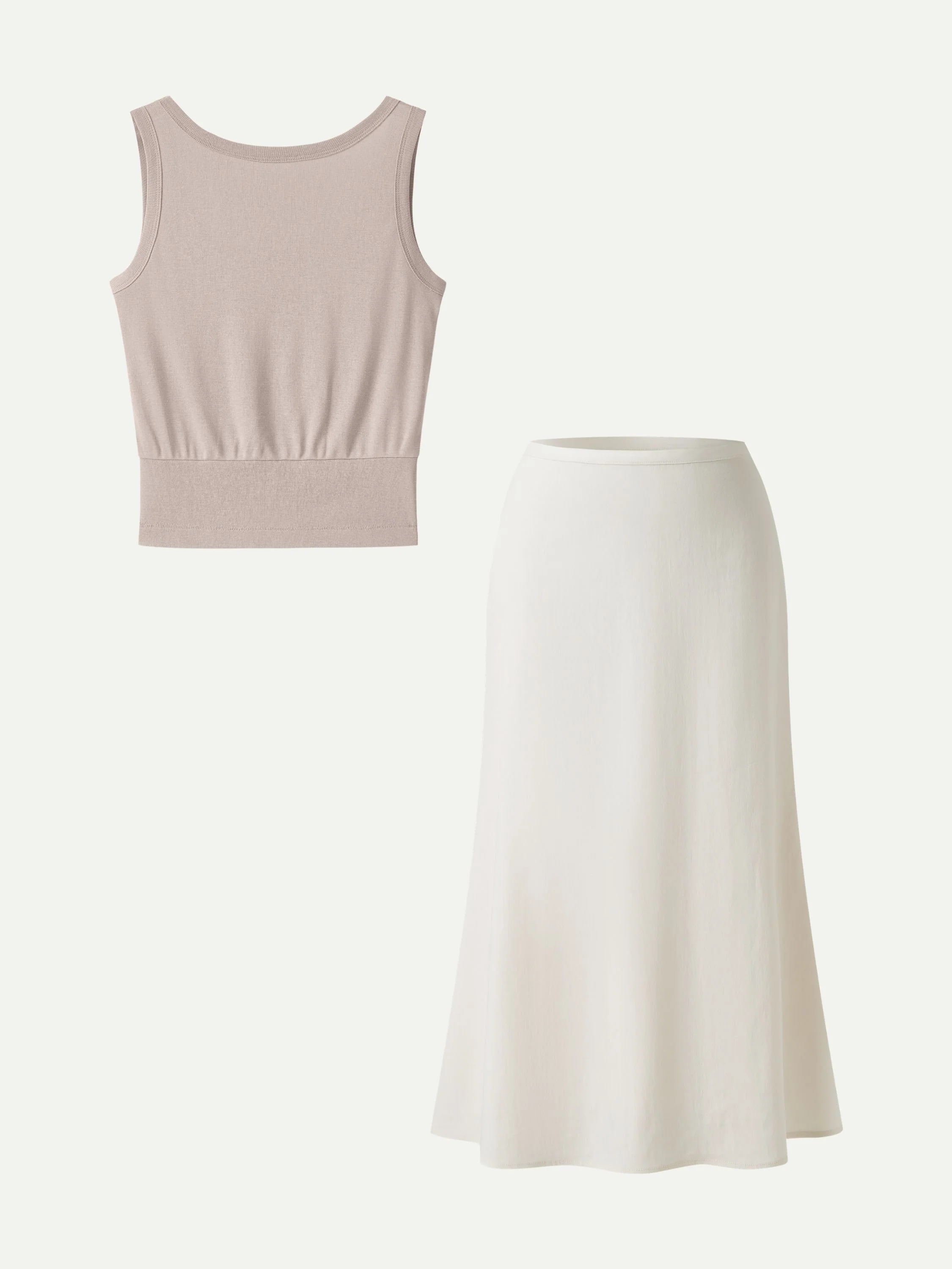 2Pcs Set Reversible Boatneck Top & Maxi Flared Pull-On Skirt - Image 4