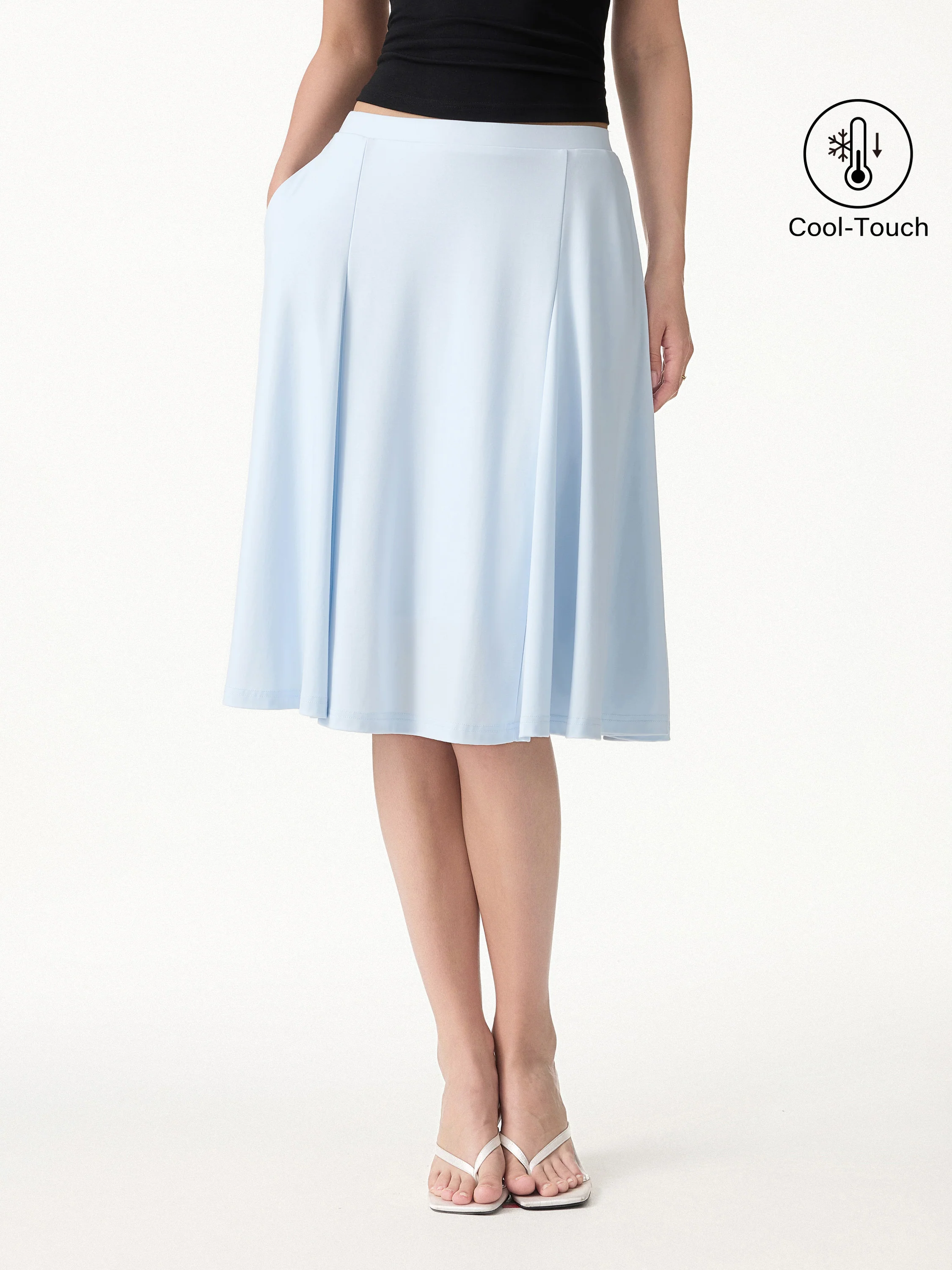 CoolTouch Midi Circle Flare Skirt with Pockets - Image 3