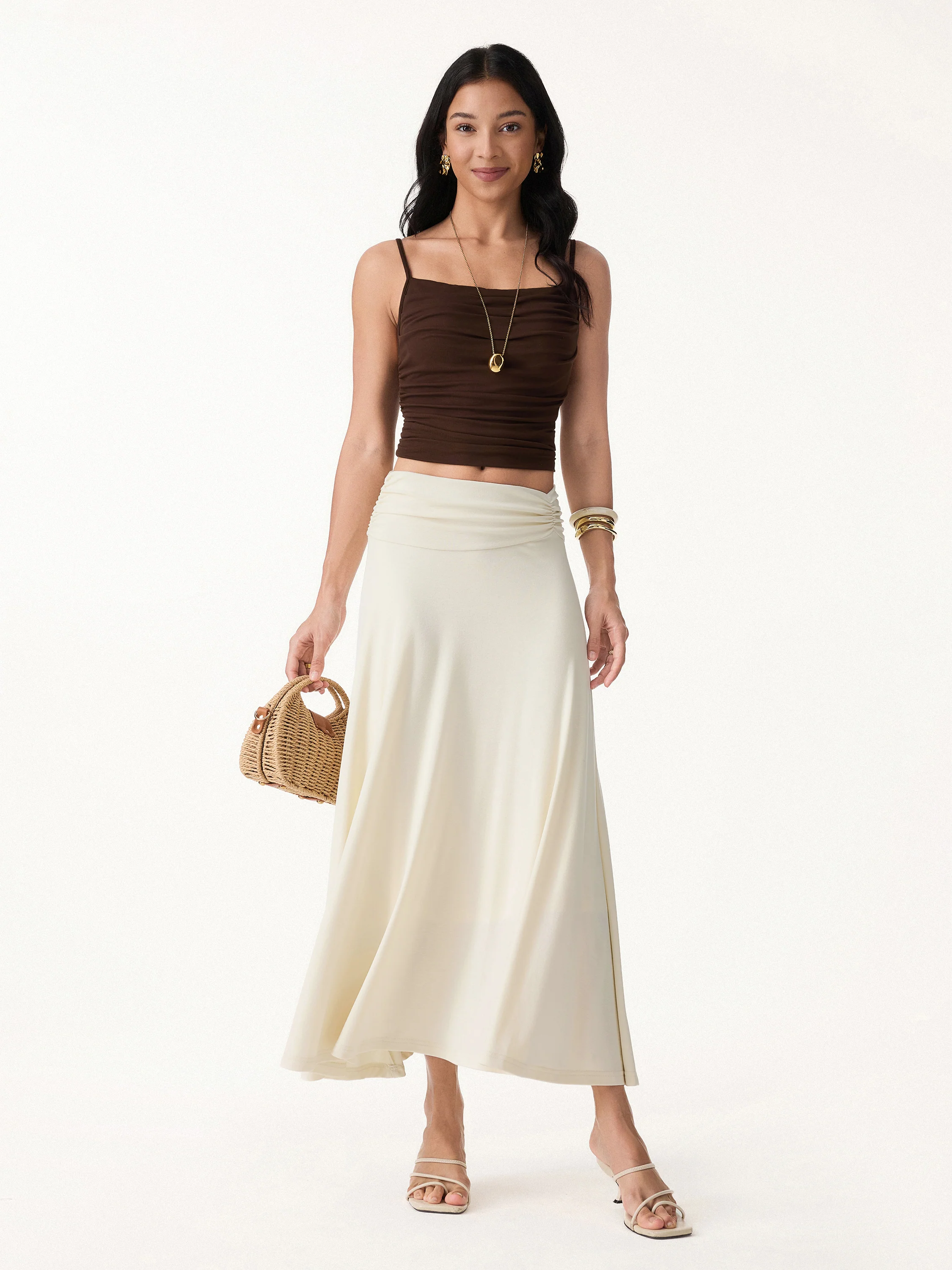 European Linen Flowy Vacay Maxi Skirt - Image 2