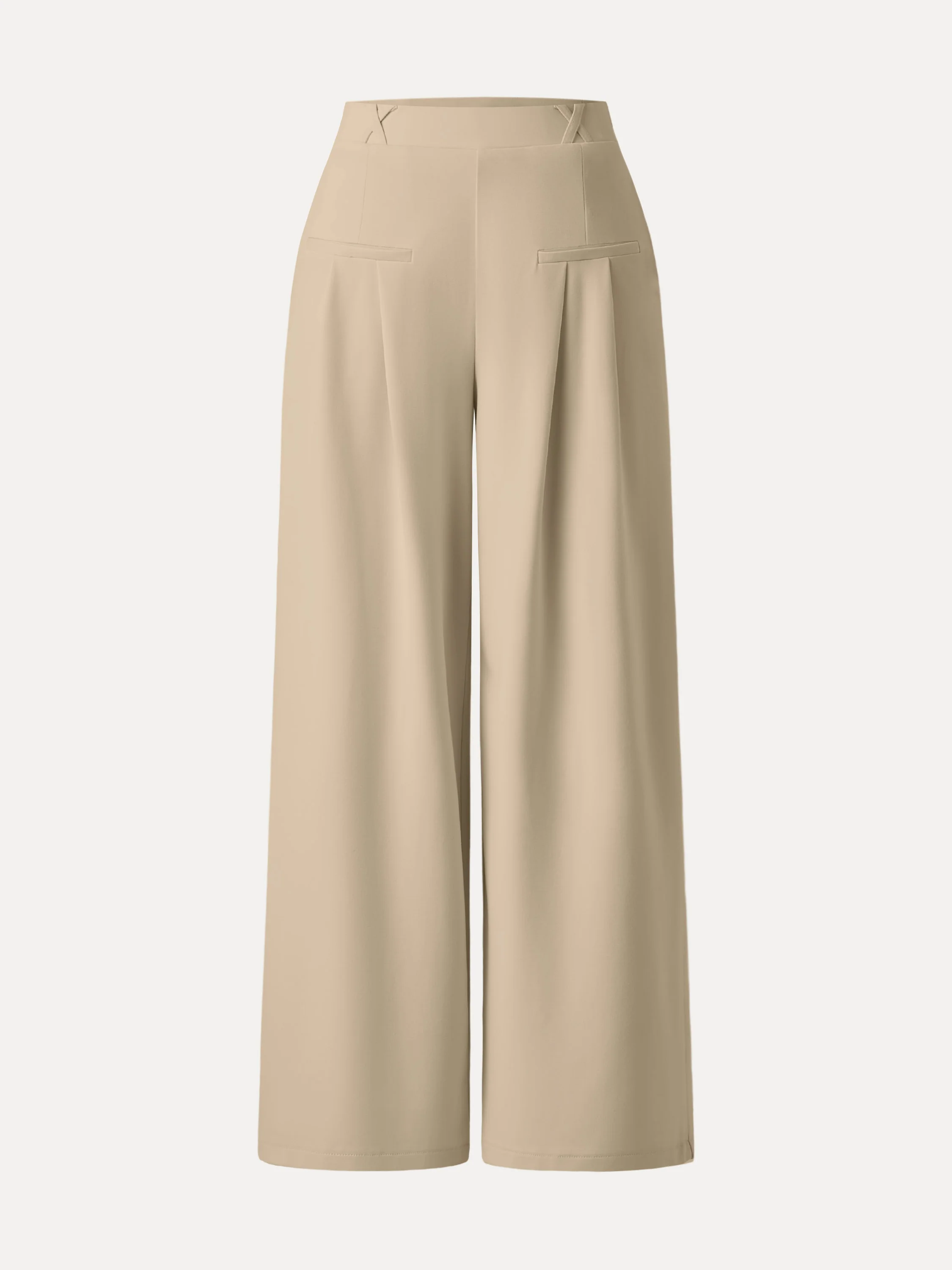 Drapey Bamboo Ponte Mid Rise Wide Leg Trouser with Pockets - Image 10