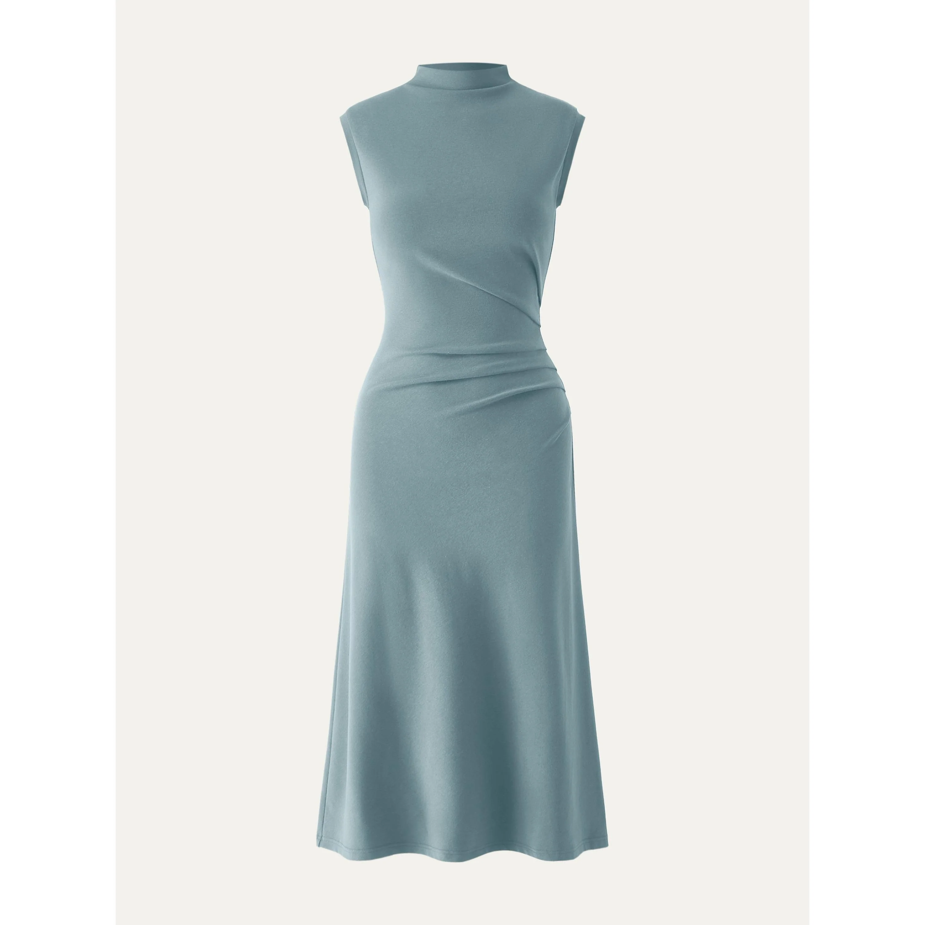 Mockneck Tucks Midi Dress - Image 9