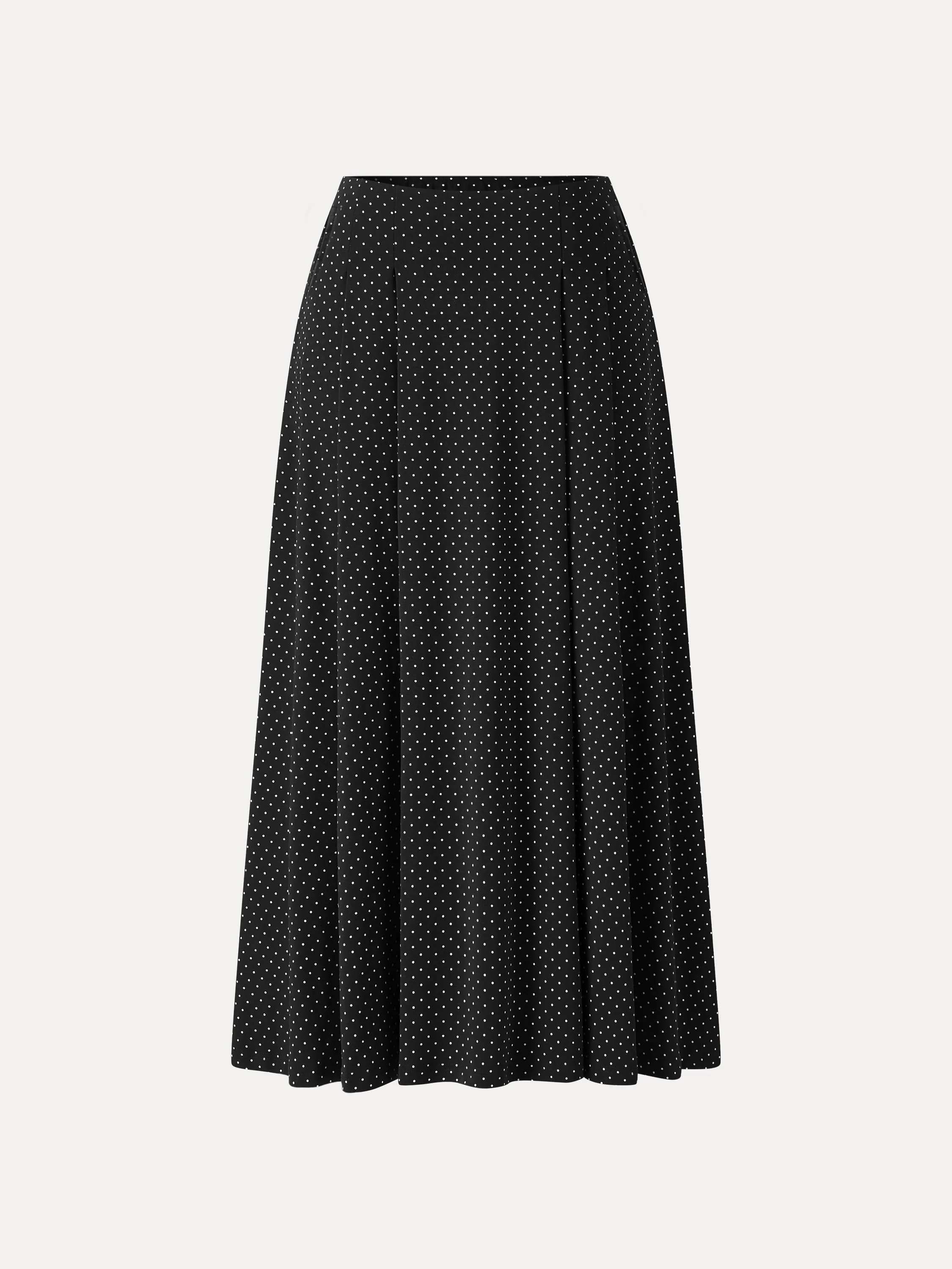 Polka Dots Flared Midi Skirt with Pockets - Image 8