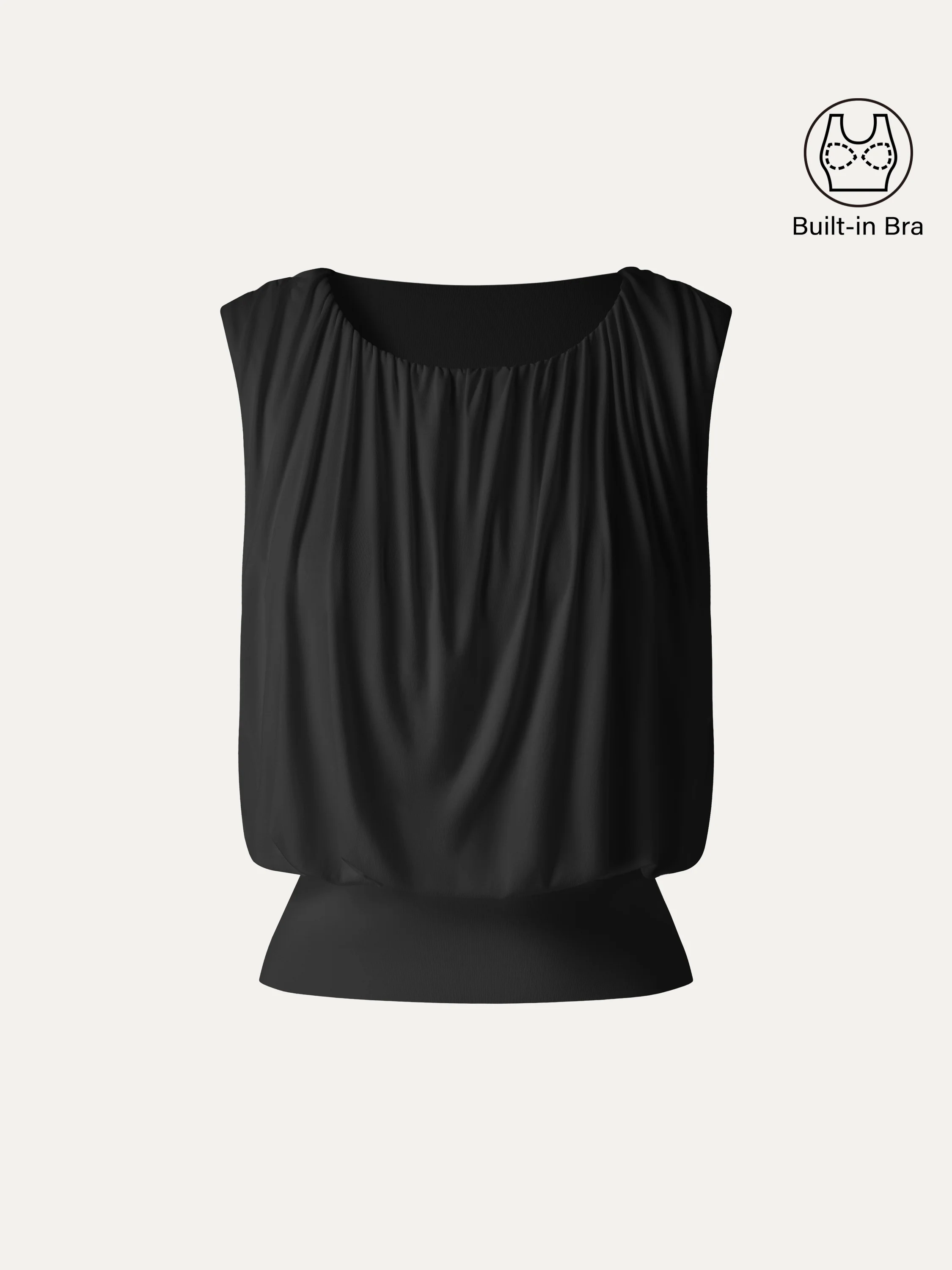 Round Neck Gathered Sleeveless Bra Top - Image 11