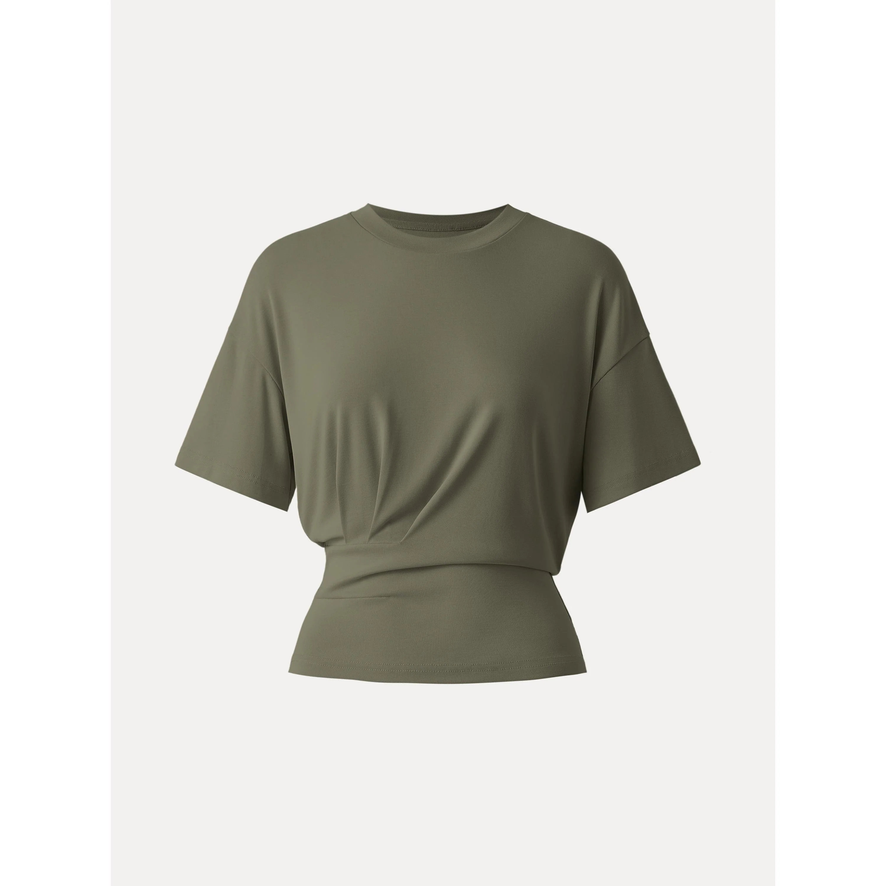 Crewneck Short Sleeve Tucked Tee - Image 12