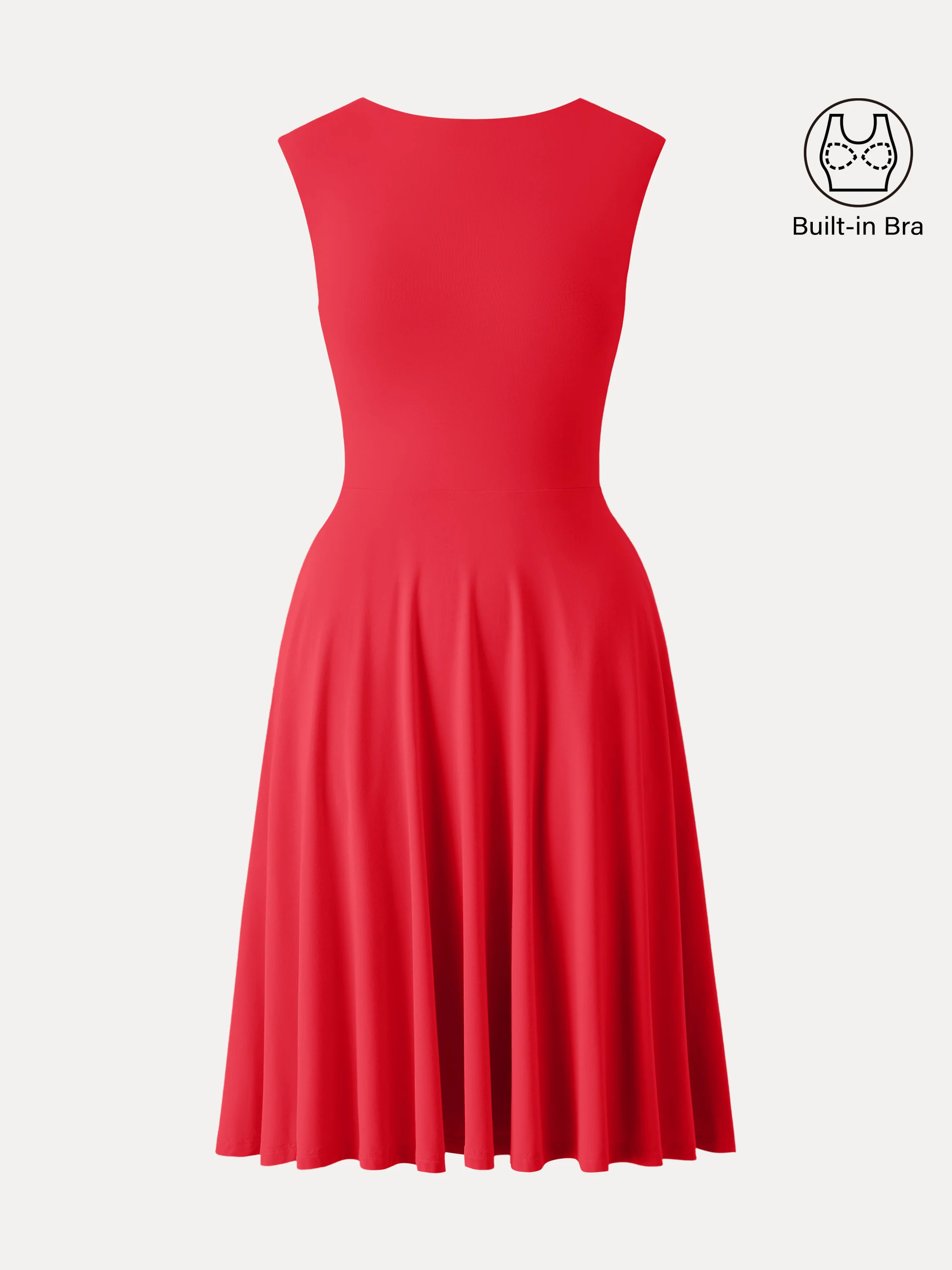 SkinKiss Boatneck Wide Shoulder Bra Dress with Pockets - Image 9