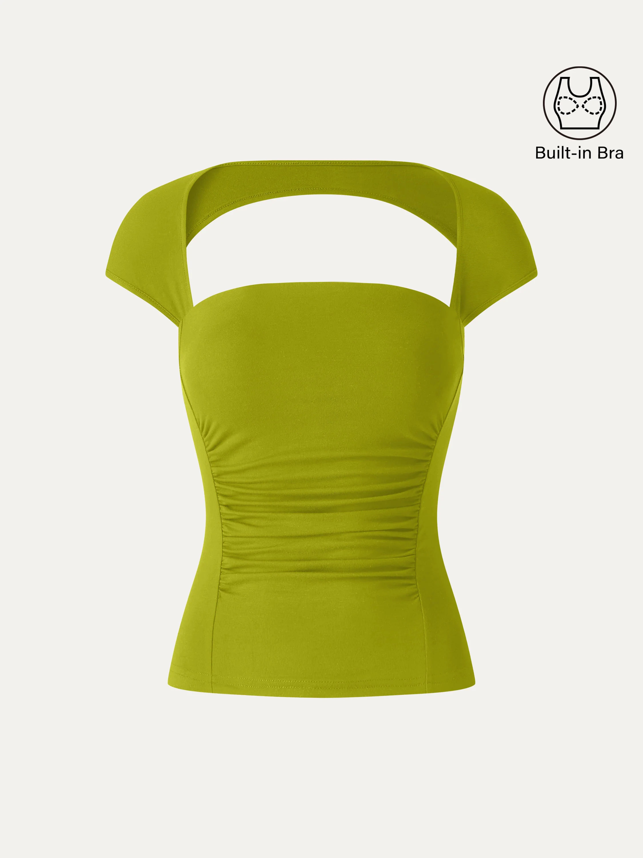 SkinKiss Square Neck Cutout Back Ruched Bra Top - Image 9