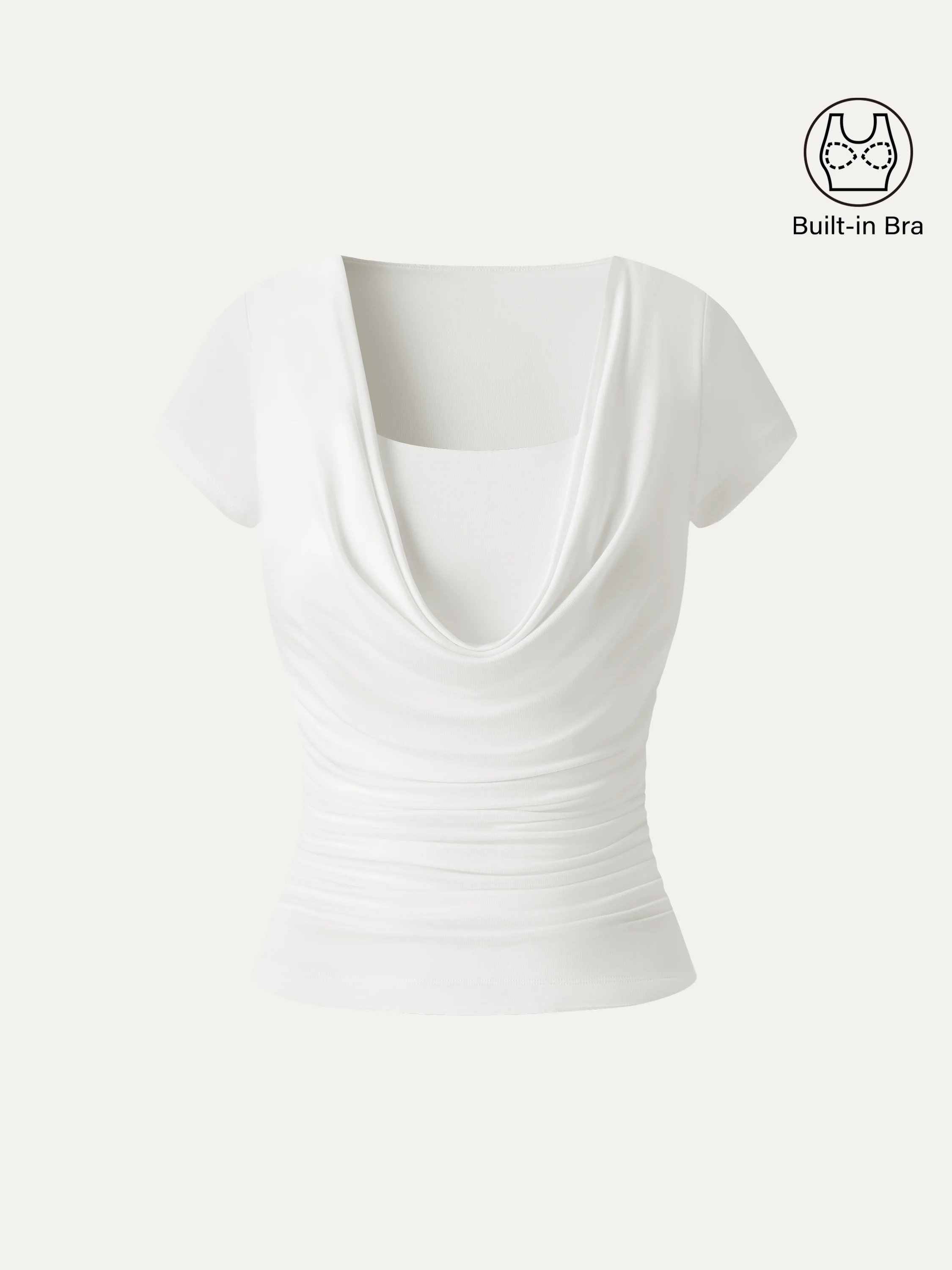 Smoothing Cowl Neck Ruched Bra Top - Image 7