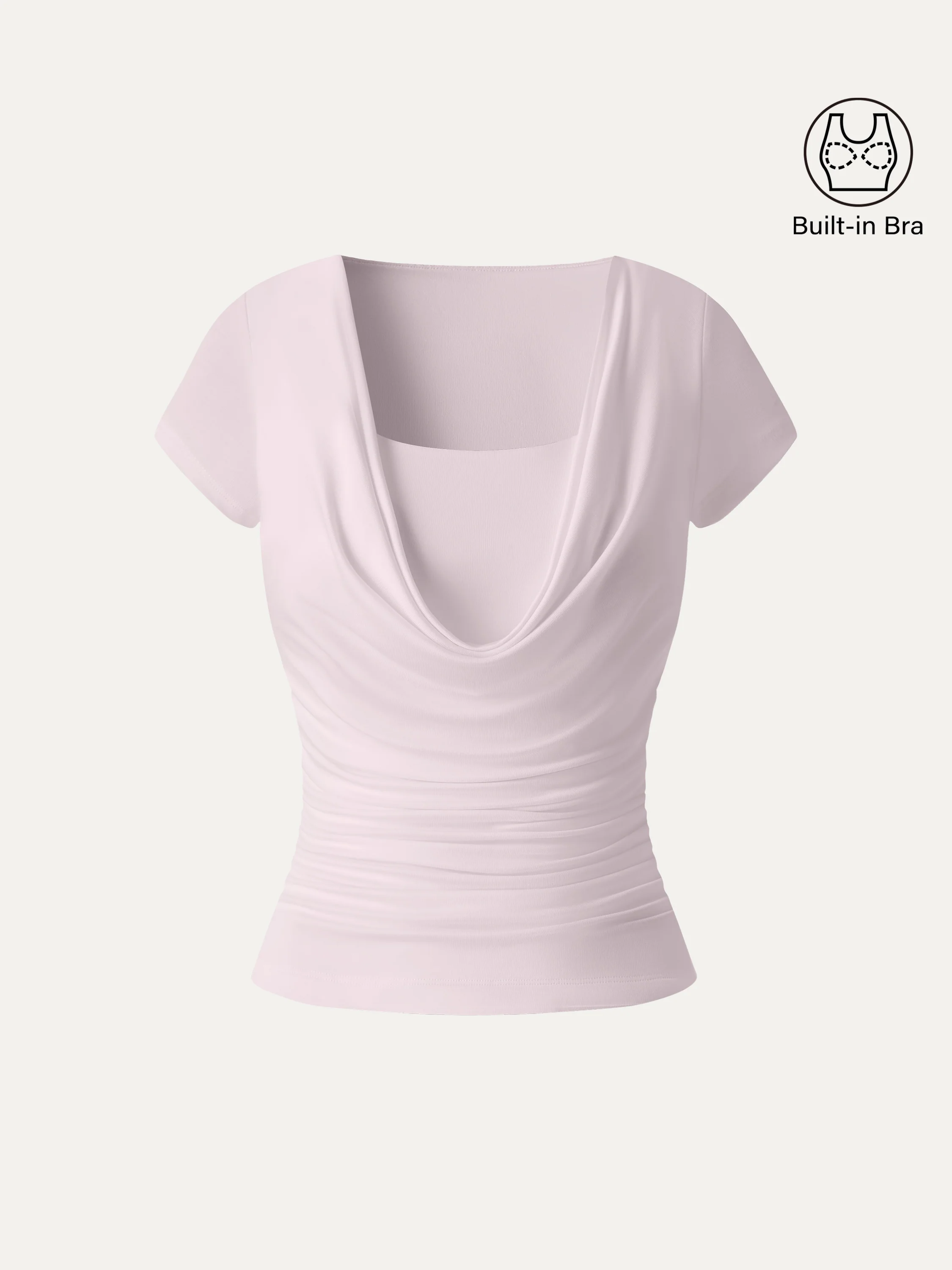Smoothing Cowl Neck Ruched Bra Top - Image 8