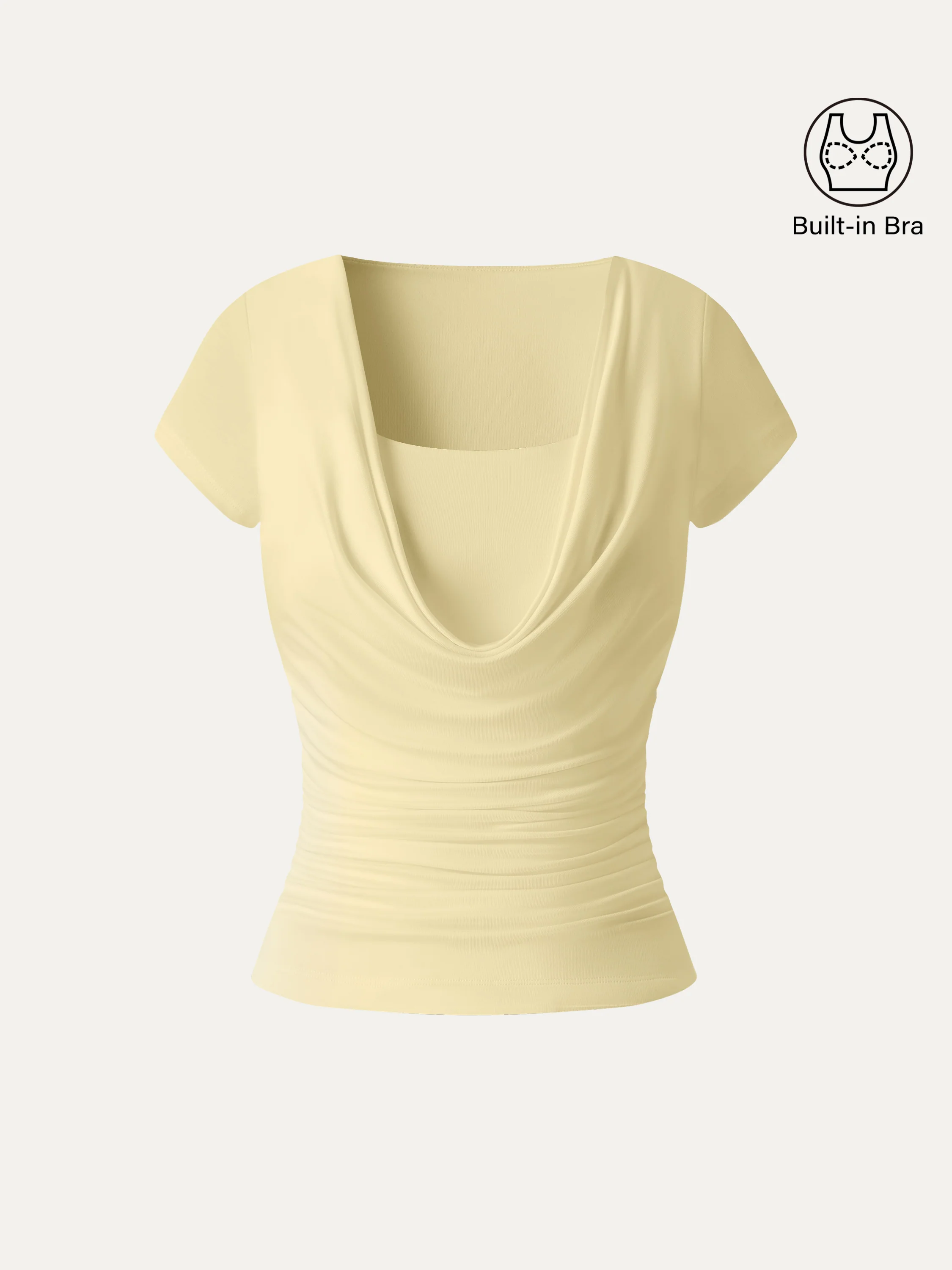 Smoothing Cowl Neck Ruched Bra Top - Image 9