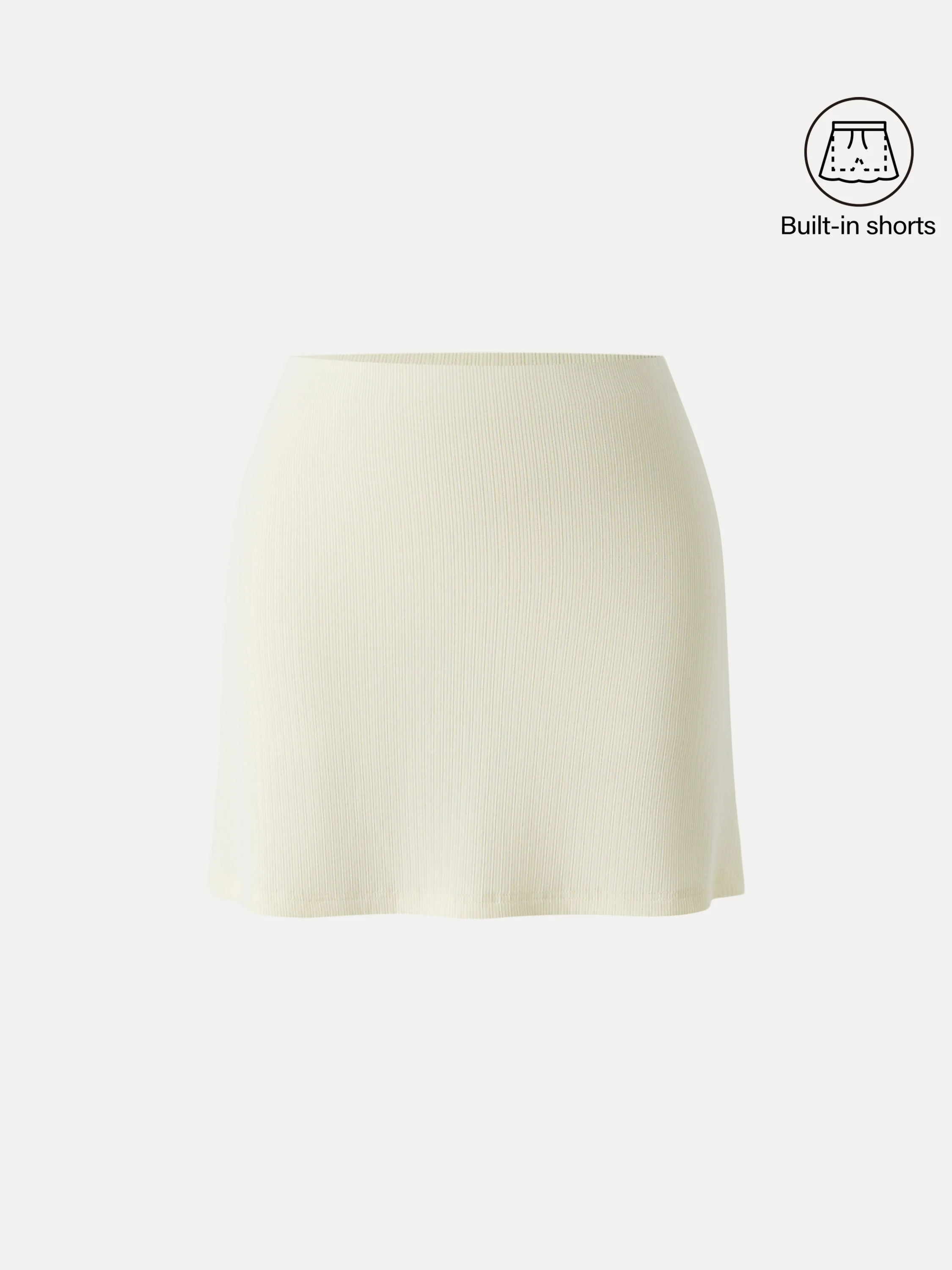 Stretch Cotton Pointelle A-line Mini Skirt with Built-in Shorts - Image 7