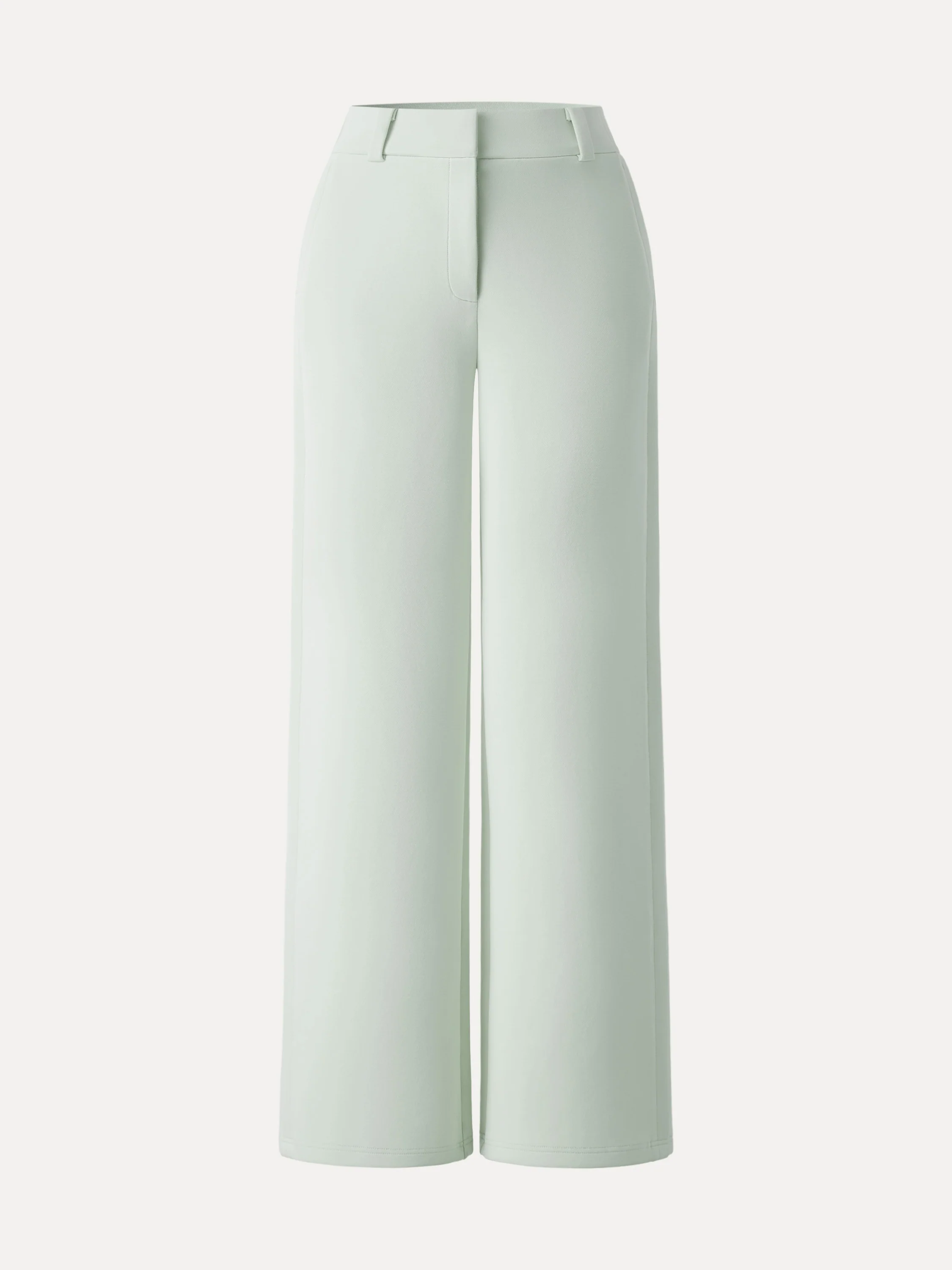 Stretchy Mid Rise Fly-Front Wide Leg Trouser - Image 14