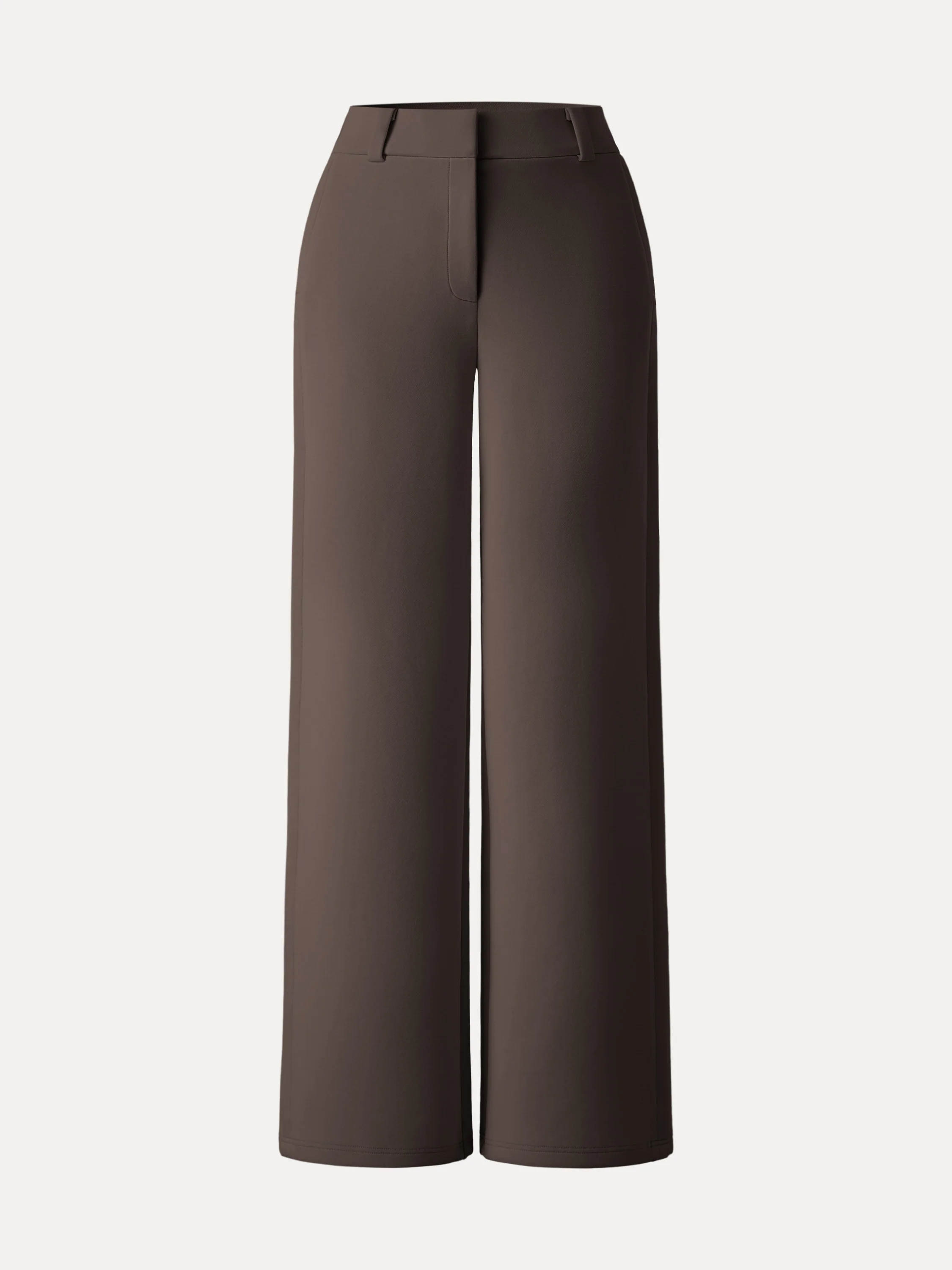 Stretchy Mid Rise Fly-Front Wide Leg Trouser - Image 9
