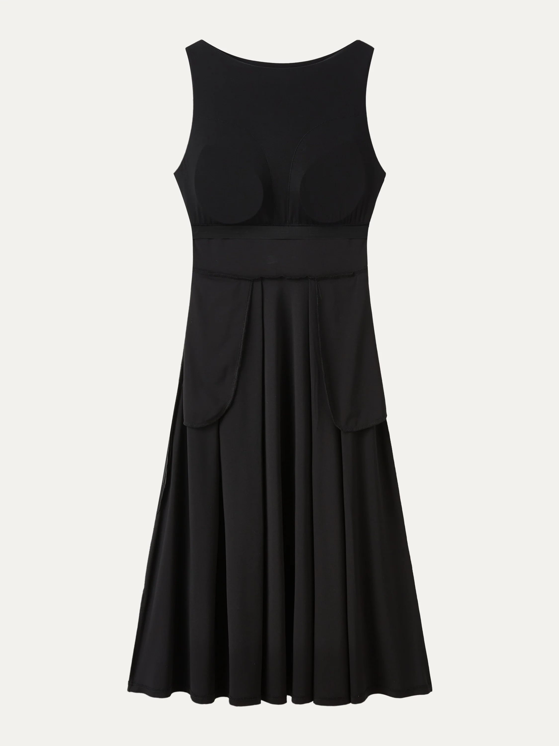 Boatneck Bamboo Ponte Bra Midi Dress with Pockets - Image 5