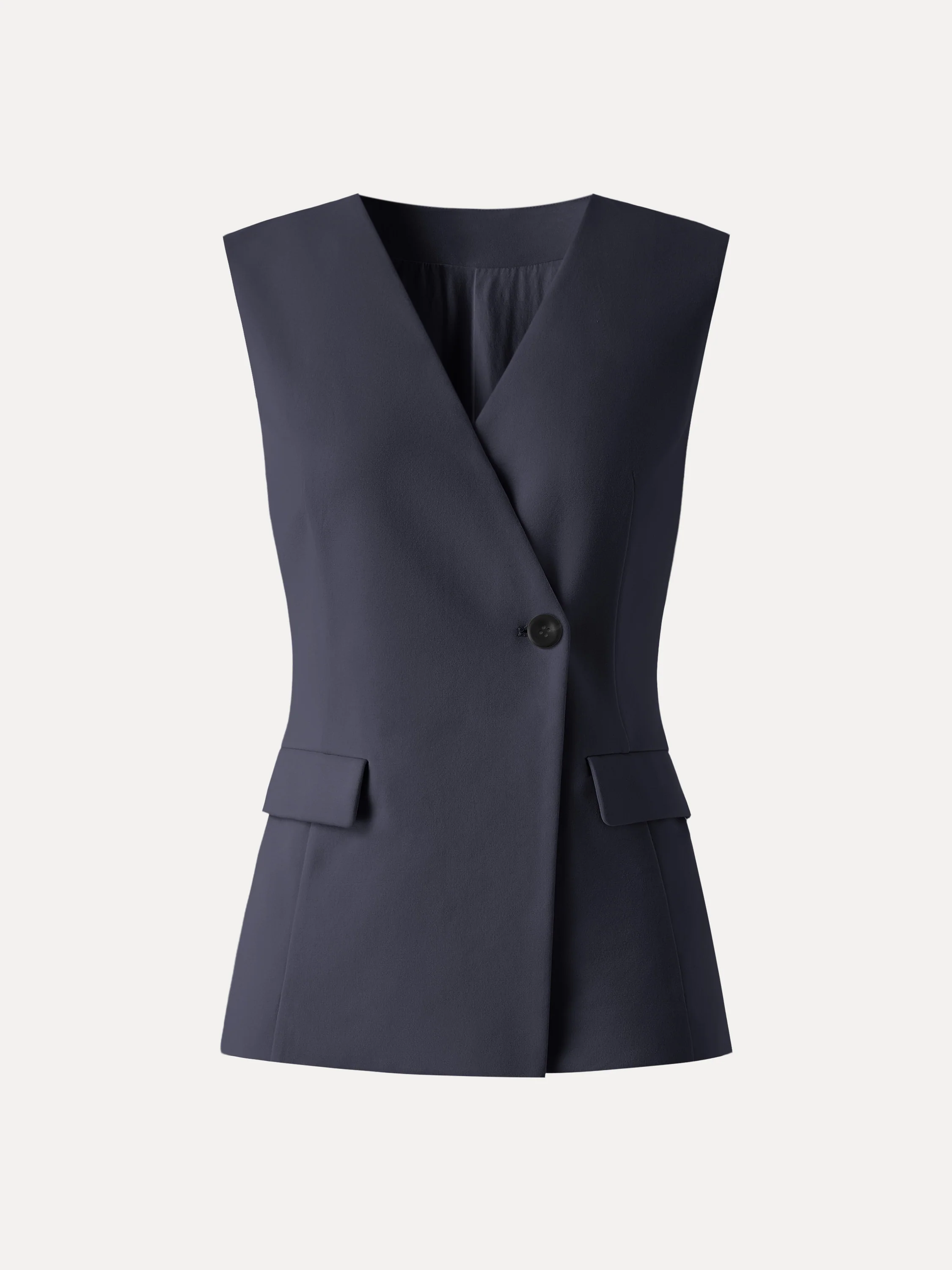 Summer V-Neck Office Staple Waistcoat with Pockets - Image 7